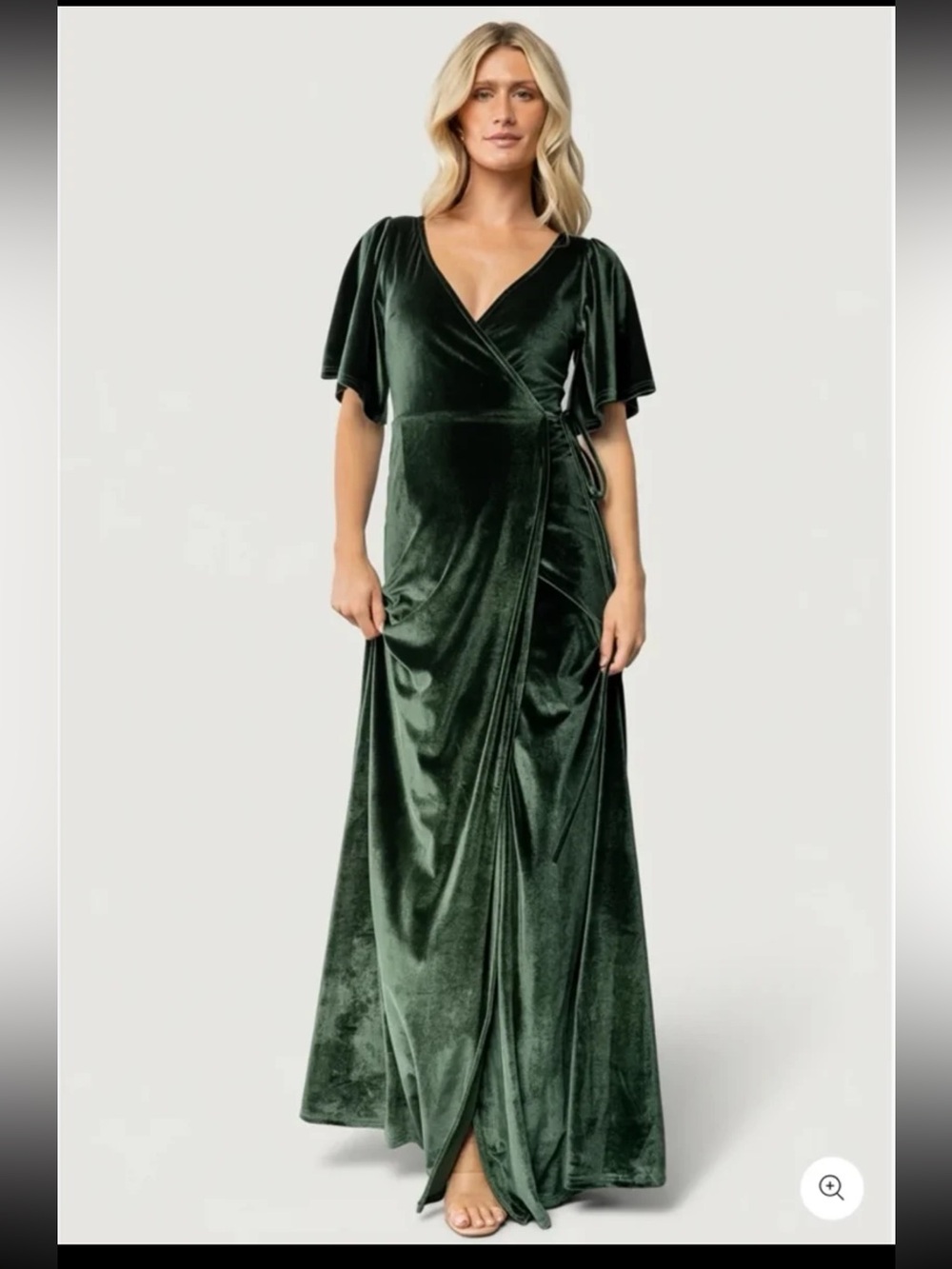 Baltic Born Meghan Velvet Wrap Maxi Dress in Deep Green size 1X